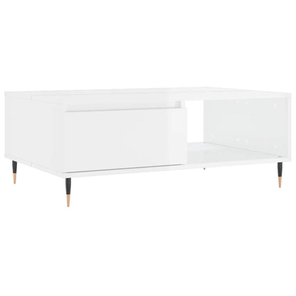 Coffee Table High Gloss White 90x60x35 cm Engineered Wood