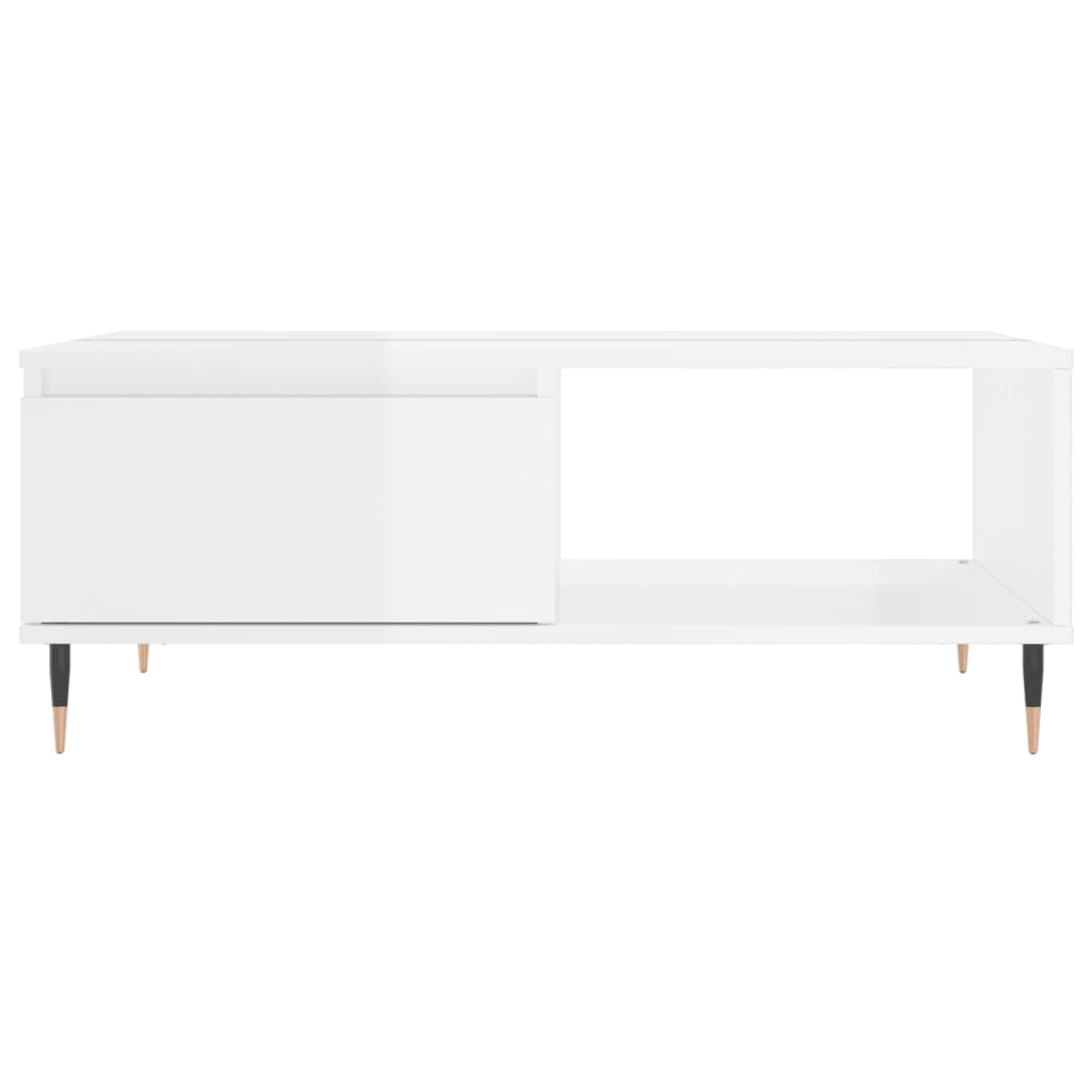 Coffee Table High Gloss White 90x60x35 cm Engineered Wood