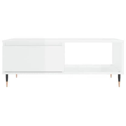 Coffee Table High Gloss White 90x60x35 cm Engineered Wood