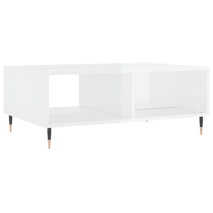 Coffee Table High Gloss White 90x60x35 cm Engineered Wood