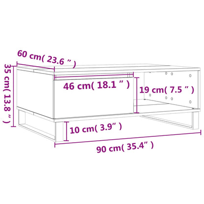 Coffee Table White 90x60x35 cm Engineered Wood