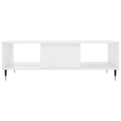 Coffee Table High Gloss White 104x60x35 cm Engineered Wood