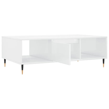 Coffee Table High Gloss White 104x60x35 cm Engineered Wood
