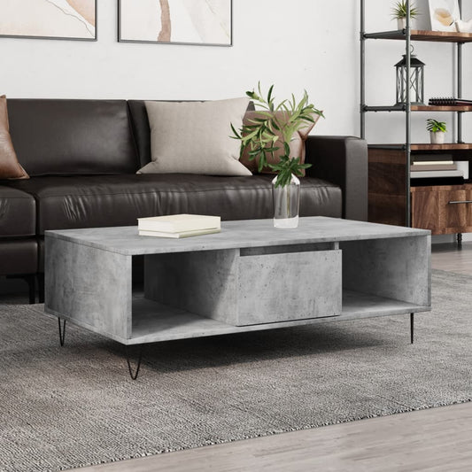 Coffee Table Concrete Grey 104x60x35 cm Engineered Wood