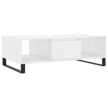 Coffee Table High Gloss White 104x60x35 cm Engineered Wood