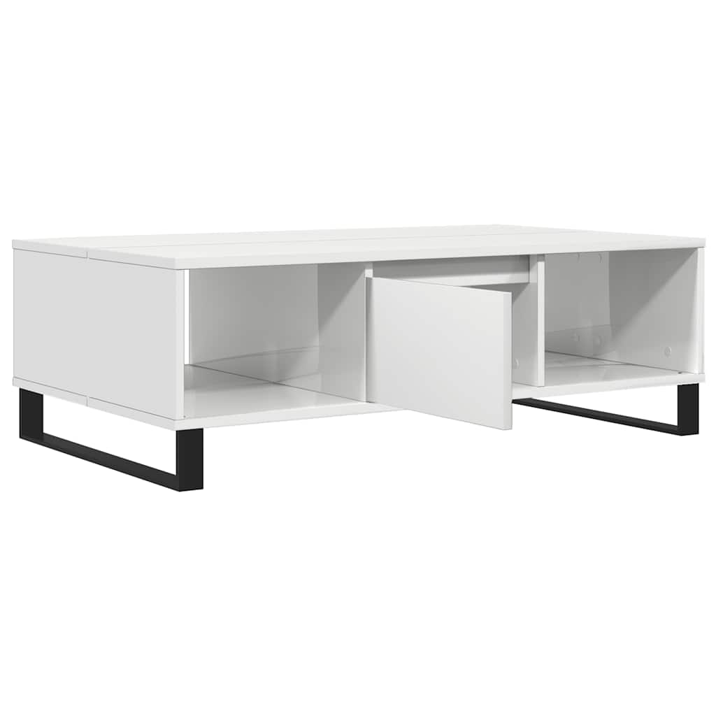 Coffee Table High Gloss White 104x60x35 cm Engineered Wood