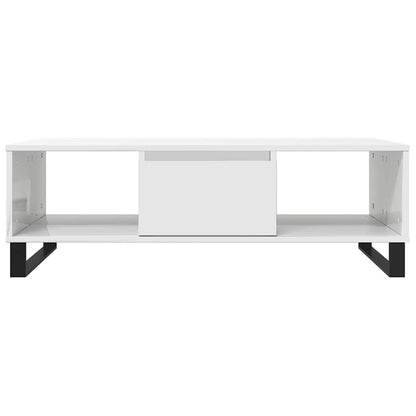 Coffee Table High Gloss White 104x60x35 cm Engineered Wood