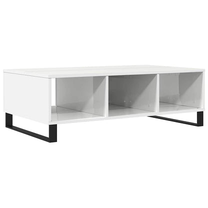 Coffee Table High Gloss White 104x60x35 cm Engineered Wood