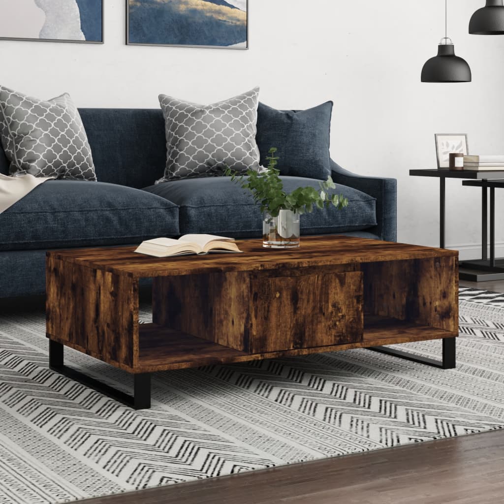 Coffee Table Smoked Oak 104x60x35 cm Engineered Wood