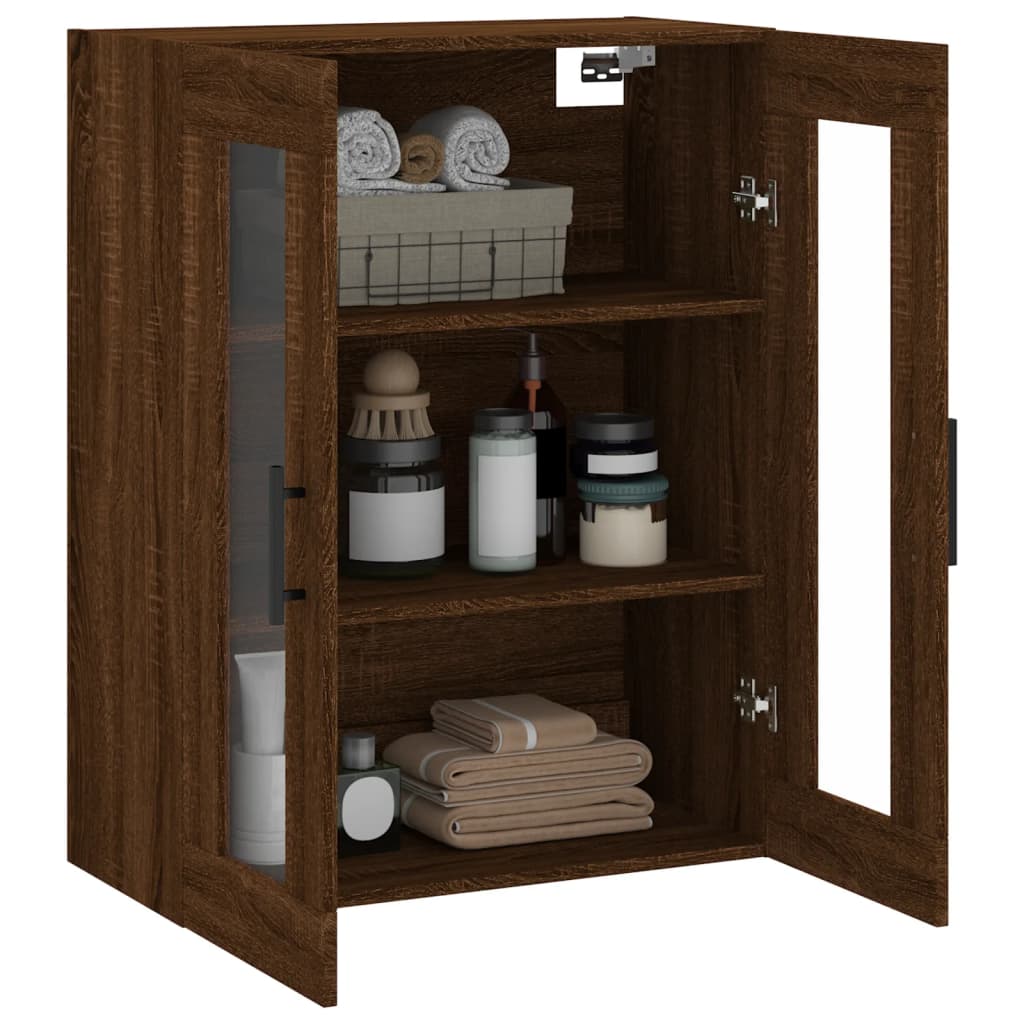 Wall Mounted Cabinet Brown Oak 69.5x34x90 cm