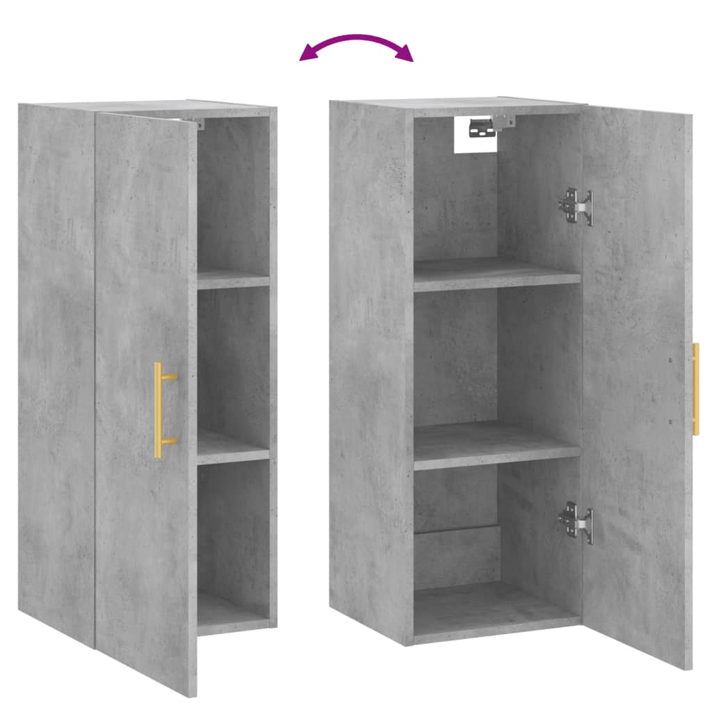 Wall Mounted Cabinet Concrete Grey 34.5x34x90 cm