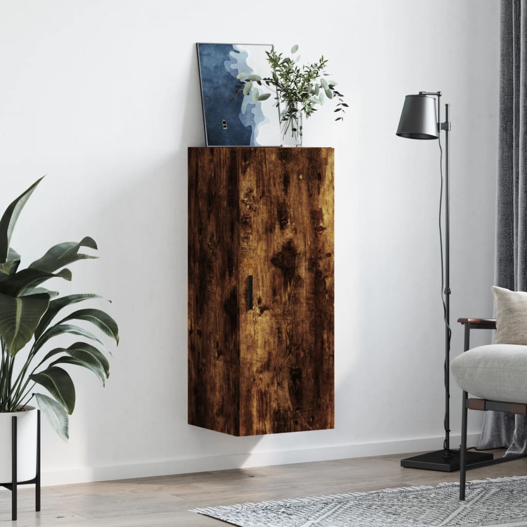 Wall Mounted Cabinet Smoked Oak 34.5x34x90 cm