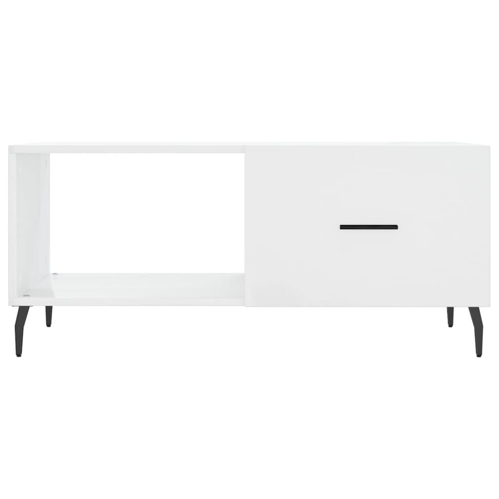 Coffee Table High Gloss White 90x50x40 cm Engineered Wood