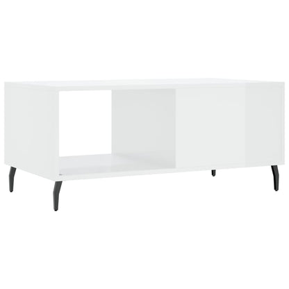 Coffee Table High Gloss White 90x50x40 cm Engineered Wood