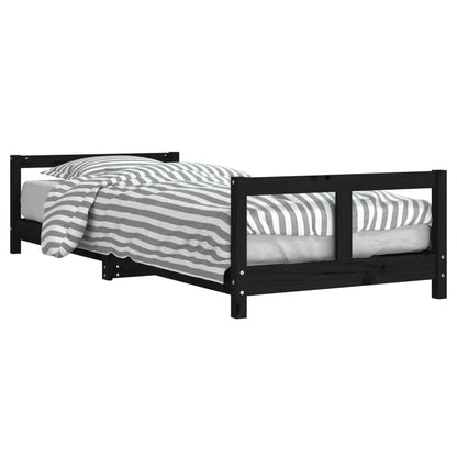 Kids Bed Frame Black 80x200 cm Solid Wood Pine