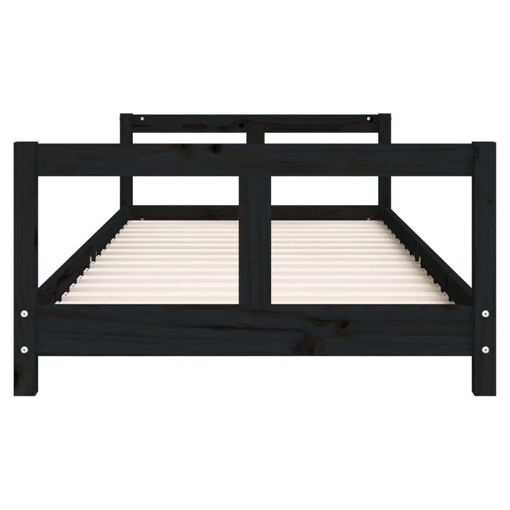 Kids Bed Frame Black 80x200 cm Solid Wood Pine