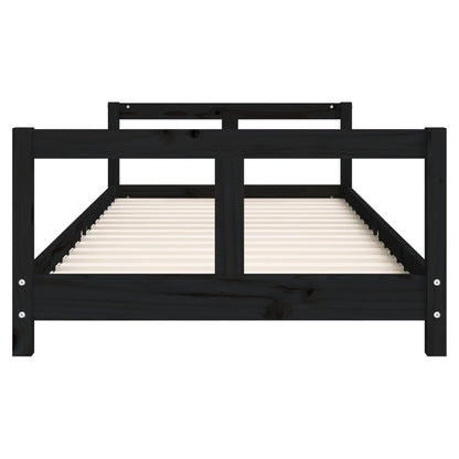 Kids Bed Frame Black 80x200 cm Solid Wood Pine