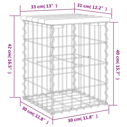 Garden Bench Gabion Design 33x31x42 cm Impregnated Wood Pine