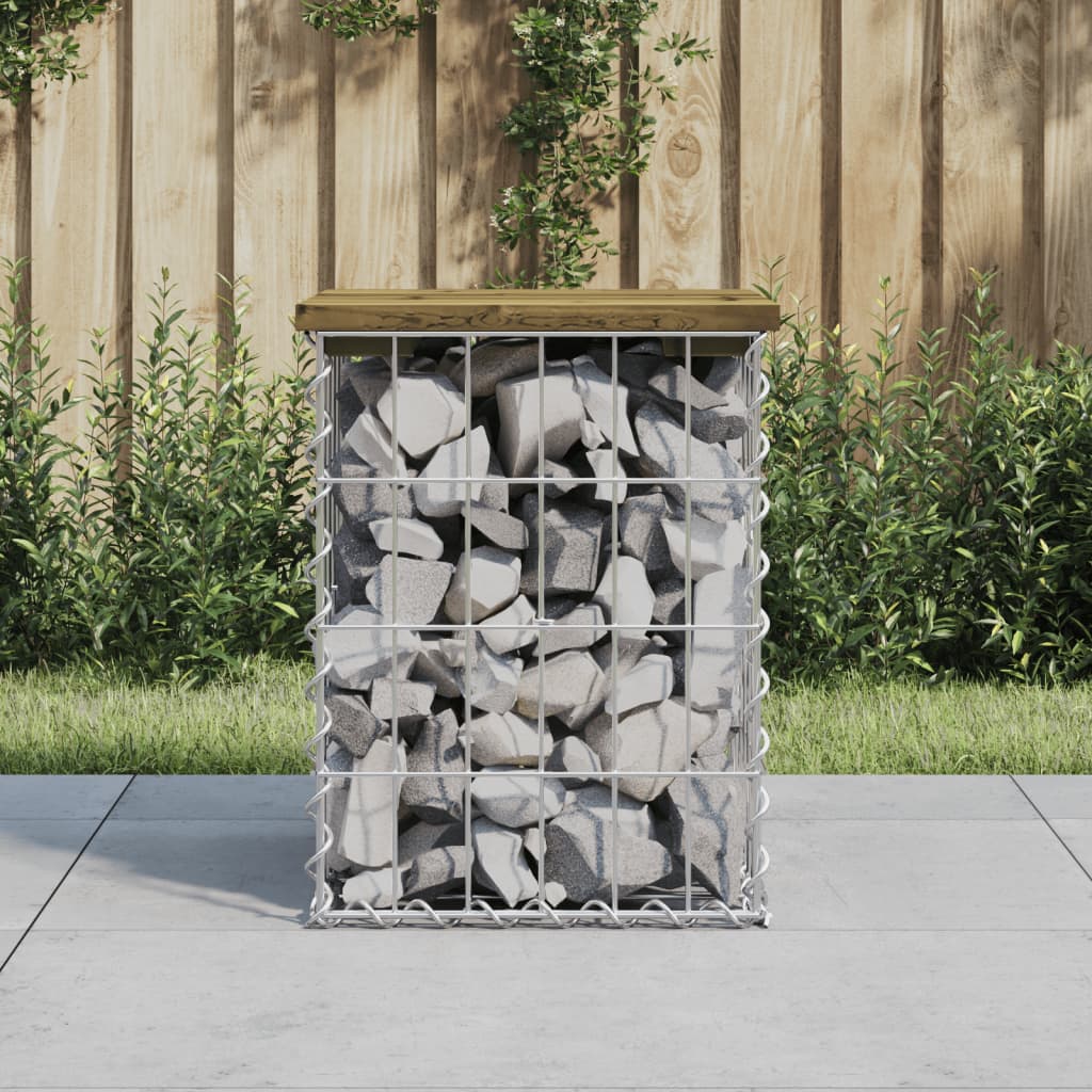 Garden Bench Gabion Design 33x31x42 cm Impregnated Wood Pine