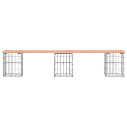 Garden Bench Gabion Design 203x31x42 cm Solid Wood Douglas