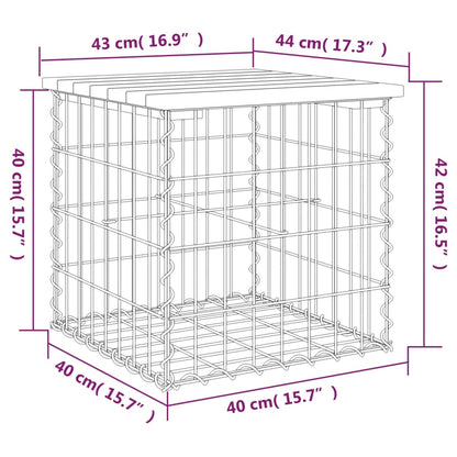 Garden Bench Gabion Design 43x44x42 cm Solid Wood Douglas