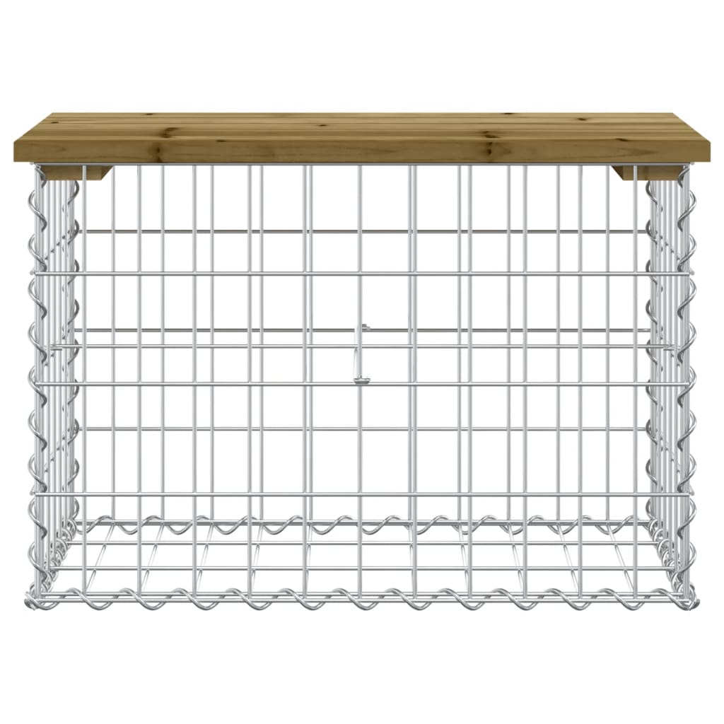 Garden Bench Gabion Design 63x31.5x42 cm Impregnated Wood Pine