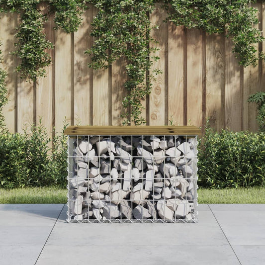 Garden Bench Gabion Design 63x31.5x42 cm Impregnated Wood Pine