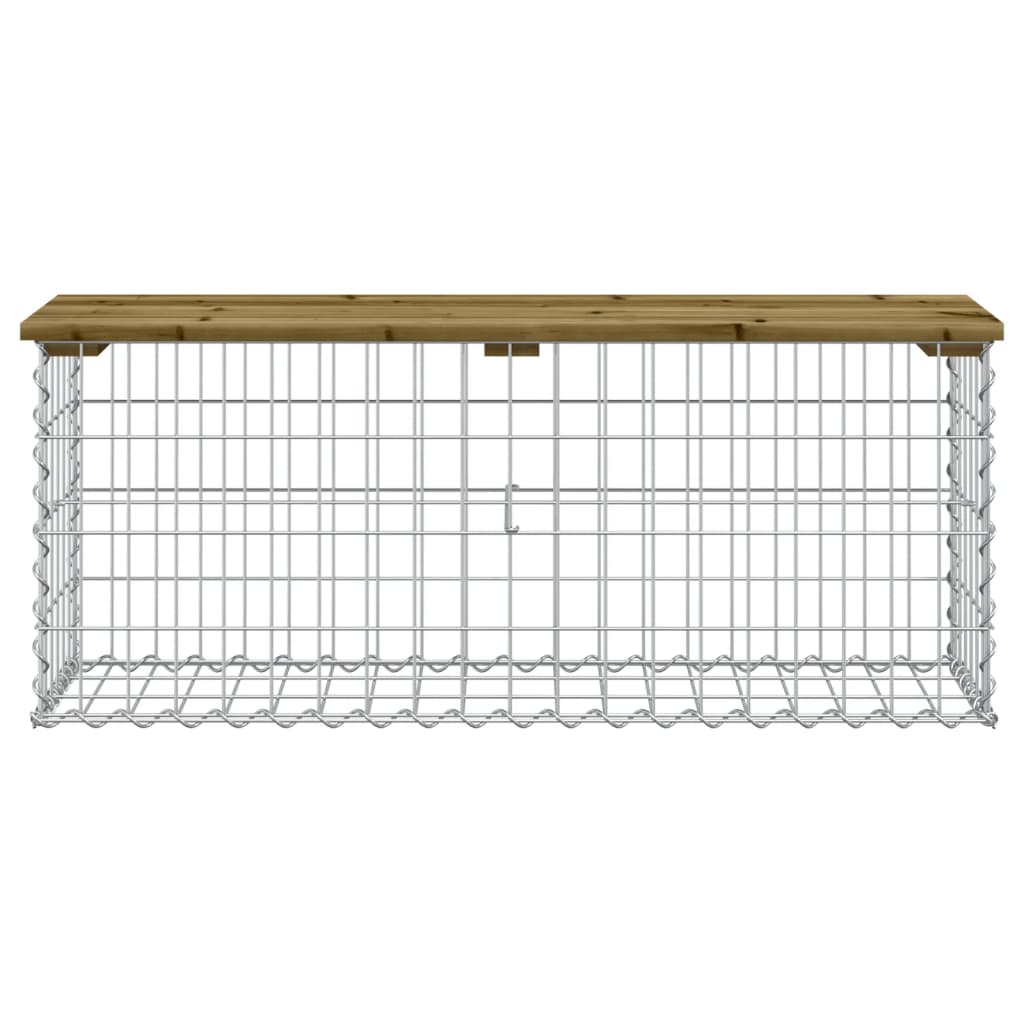 Garden Bench Gabion Design 103x31.5x42 cm Impregnated Wood Pine