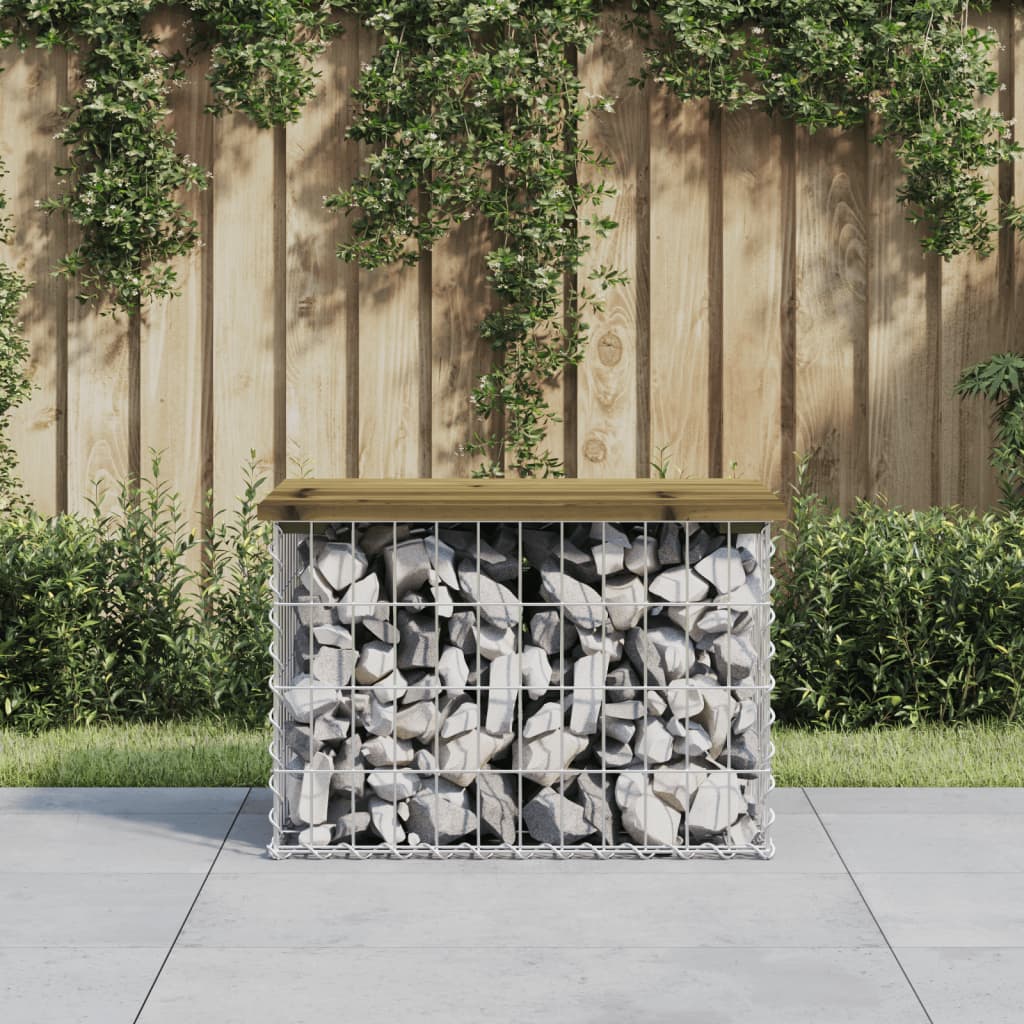 Garden Bench Gabion Design 63x44x42 cm Impregnated Wood Pine