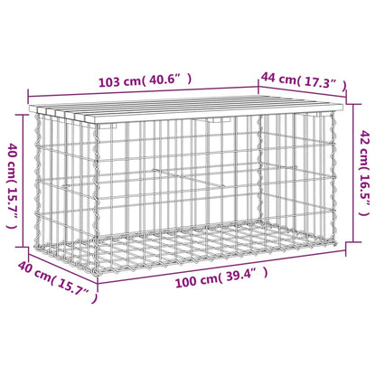 Garden Bench Gabion Design 103x44x42 cm Solid Wood Pine