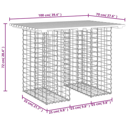 Garden Bench Gabion Design 100x70x72 cm Solid Wood Pine