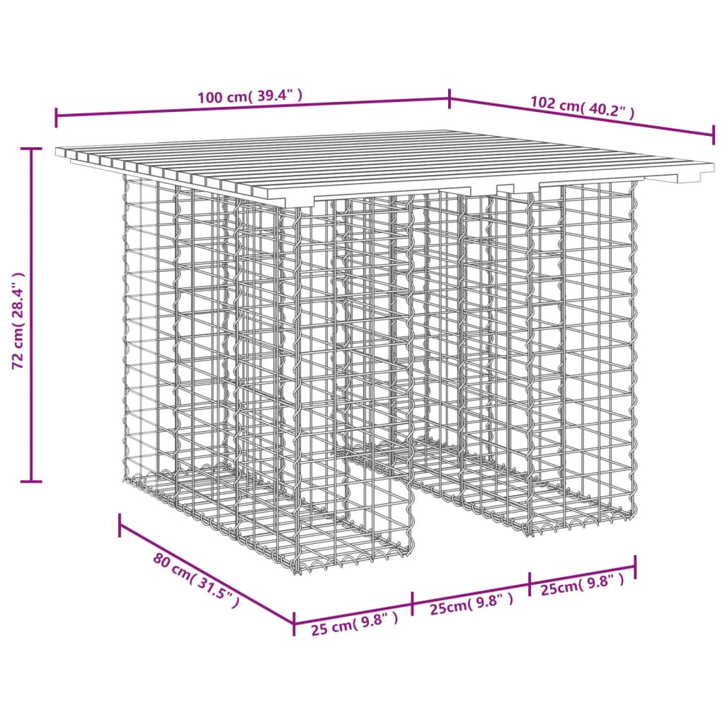 Garden Bench Gabion Design 100x102x72 cm Solid Wood Pine