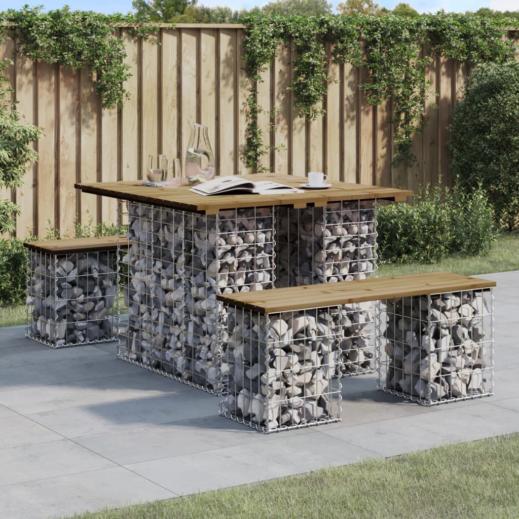 Garden Bench Gabion Design 100x102x72 cm Impregnated Wood Pine