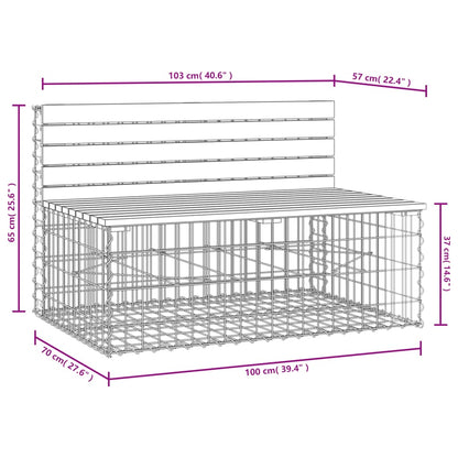 Garden Bench Gabion Design 103x70x65 cm Solid Wood Douglas