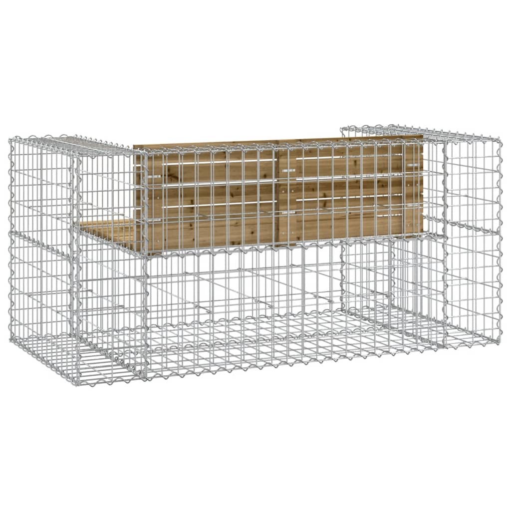 Garden Bench Gabion Design 143x71x65.5 cm Impregnated Wood Pine