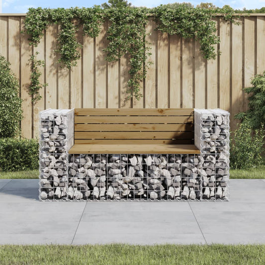 Garden Bench Gabion Design 143x71x65.5 cm Impregnated Wood Pine