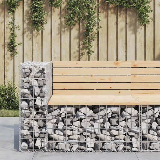 Garden Bench Gabion Design 92x71x65.5 cm Solid Wood Pine