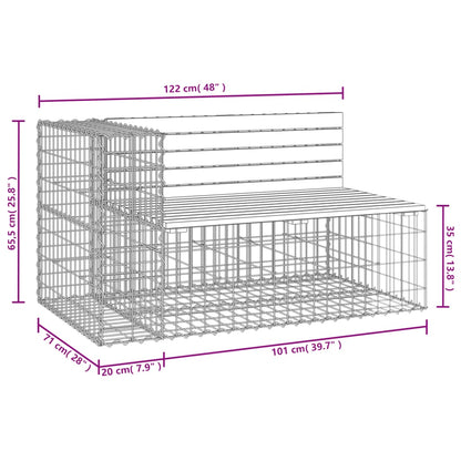 Garden Bench Gabion Design 122x71x65.5 cm Solid Wood Douglas