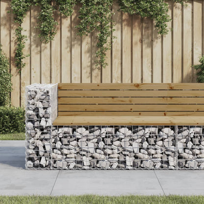 Garden Bench Gabion Design 122x71x65.5 cm Impregnated Wood Pine