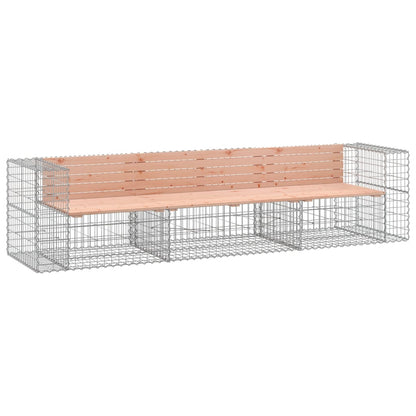 Garden Bench Gabion Design 287x71x65.5 cm Solid Wood Douglas