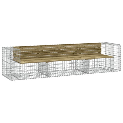 Garden Bench Gabion Design 287x71x65.5 cm Impregnated Wood Pine