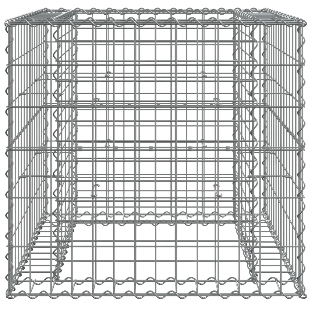 Gabion Basket Silver 70x70x65 cm Galvanised Iron