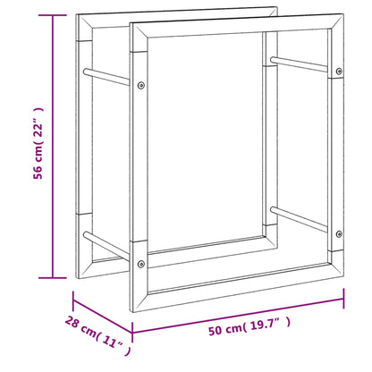 Firewood Rack 50x28x56 cm Stainless Steel