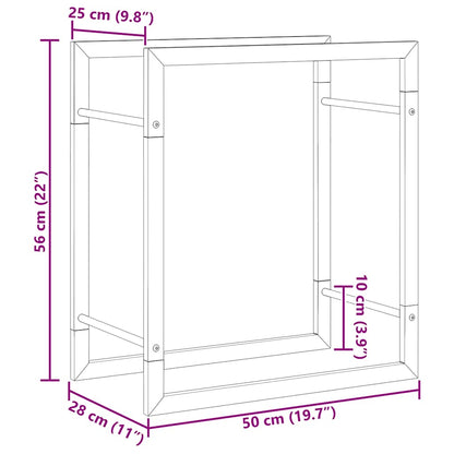 Firewood Rack 50x28x56 cm Stainless Steel