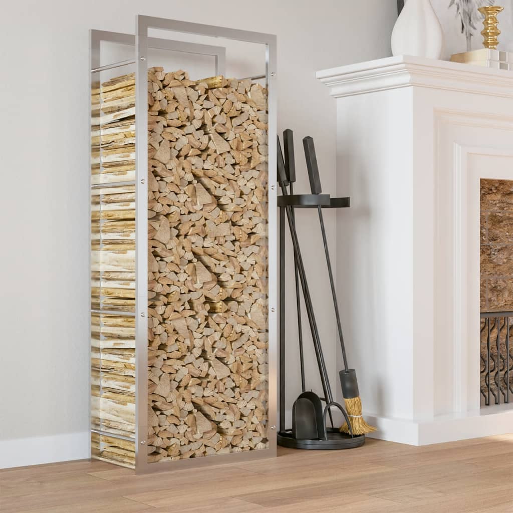 Firewood Rack 50x28x132 cm Stainless Steel