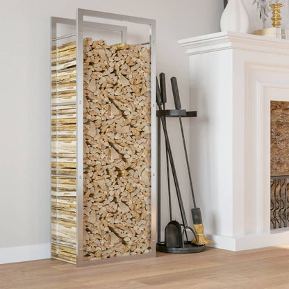 Firewood Rack 50x28x132 cm Stainless Steel