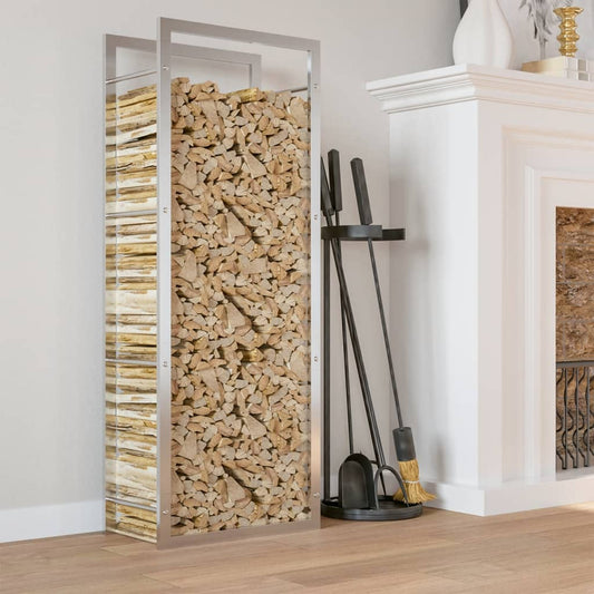 Firewood Rack 50x28x132 cm Stainless Steel