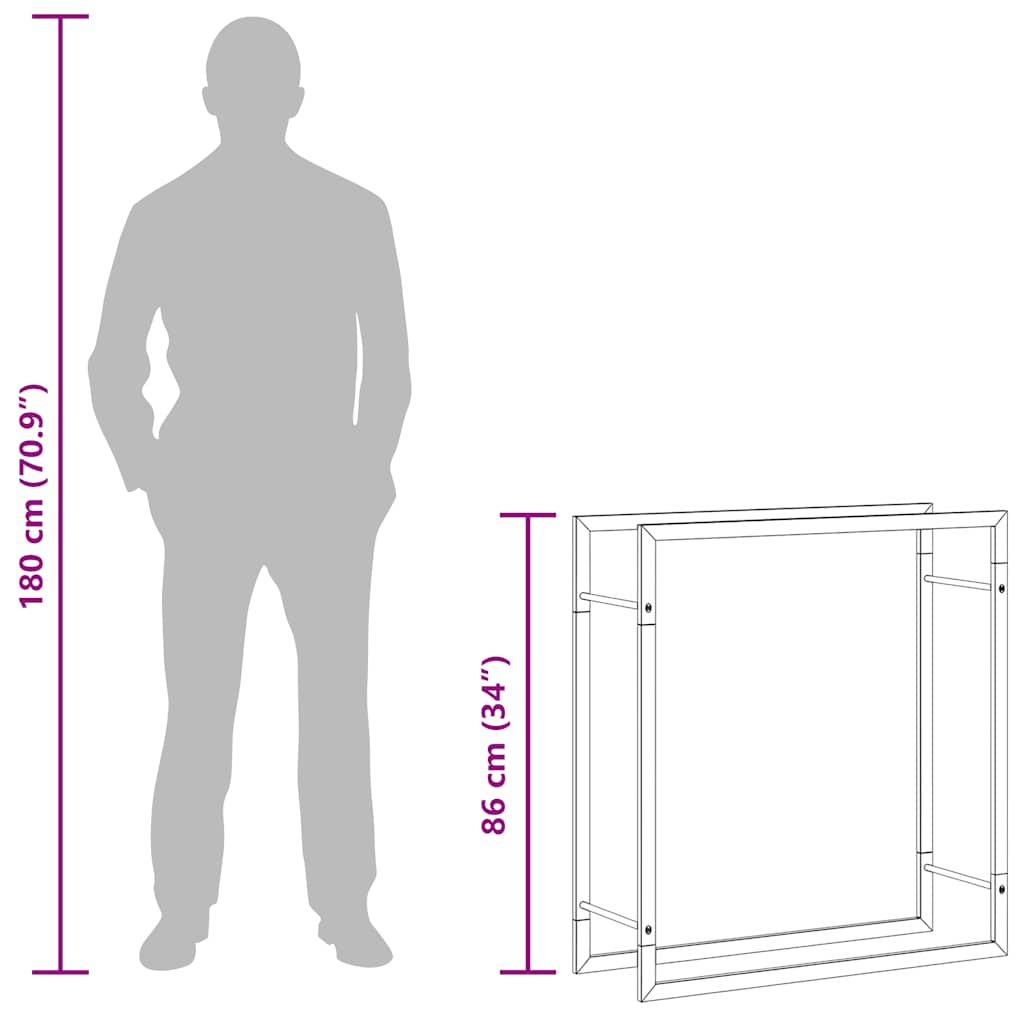 Firewood Rack 80x28x86 cm Stainless Steel
