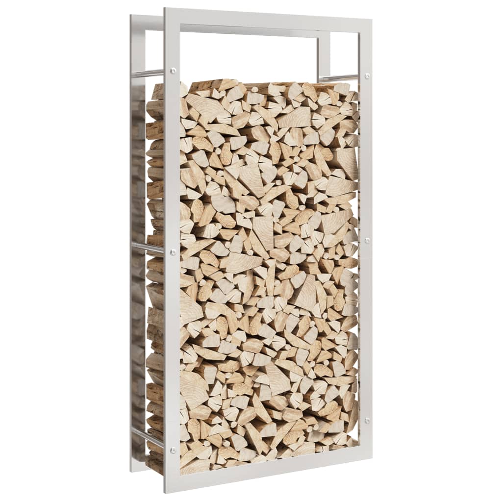 Firewood Rack 80x28x154 cm Stainless Steel