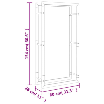 Firewood Rack 80x28x154 cm Stainless Steel